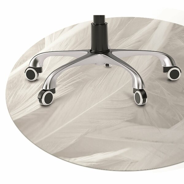 Office chair floor protector Beautiful white feathers