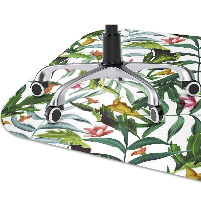 Chair mat floor panels protector Tropical flora