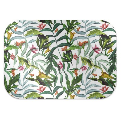 Chair mat floor panels protector Tropical flora