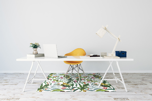 Chair mat floor panels protector Tropical flora