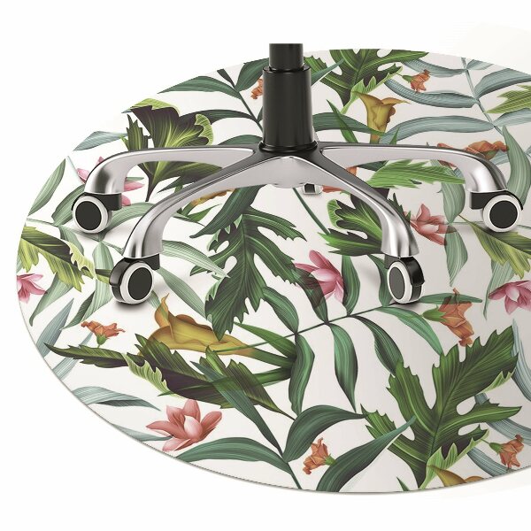 Chair mat floor panels protector Tropical flora