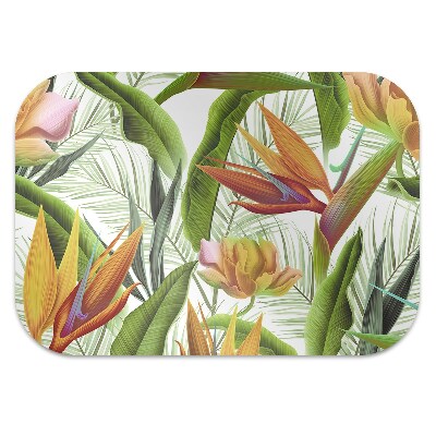 Office chair floor protector tropical plants