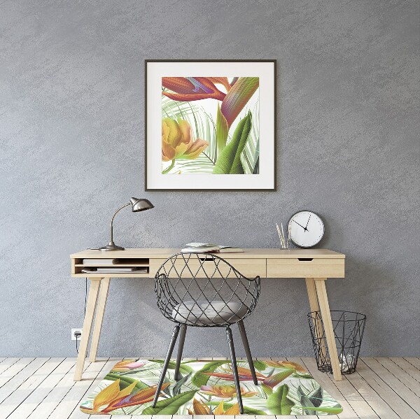 Office chair floor protector tropical plants