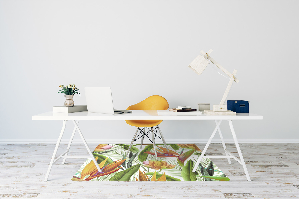 Office chair floor protector tropical plants