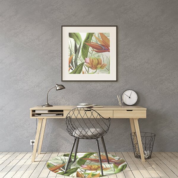 Office chair floor protector tropical plants