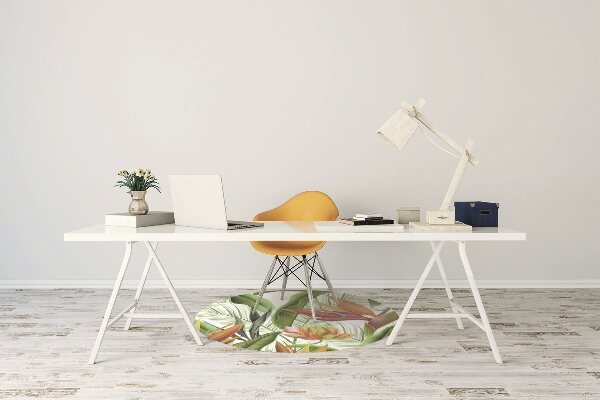 Office chair floor protector tropical plants