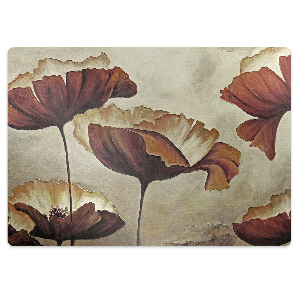 Chair mat Painting large poppies