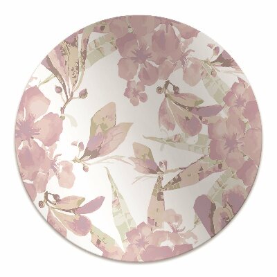 Office chair floor protector Pale pink hibiscus