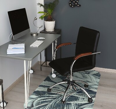 Office chair mat exotic leaves