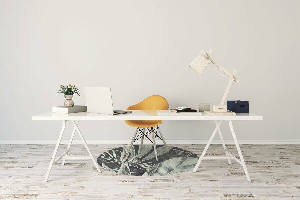 Office chair mat exotic leaves
