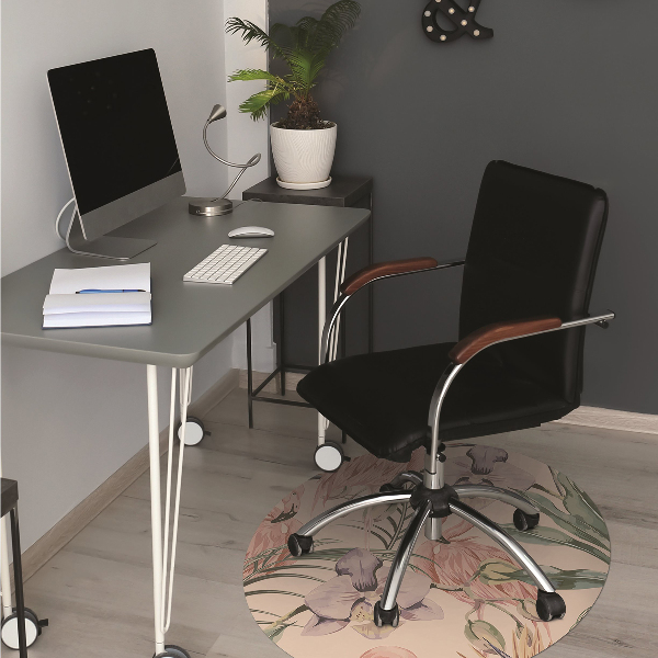 Office chair mat Flamingos