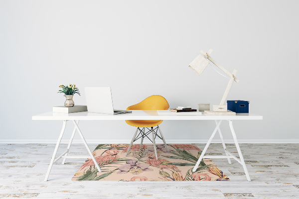 Office chair mat Flamingos