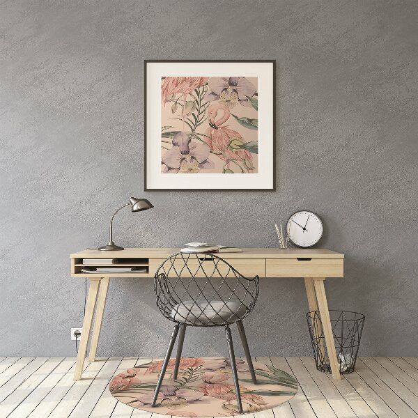Office chair mat Flamingos