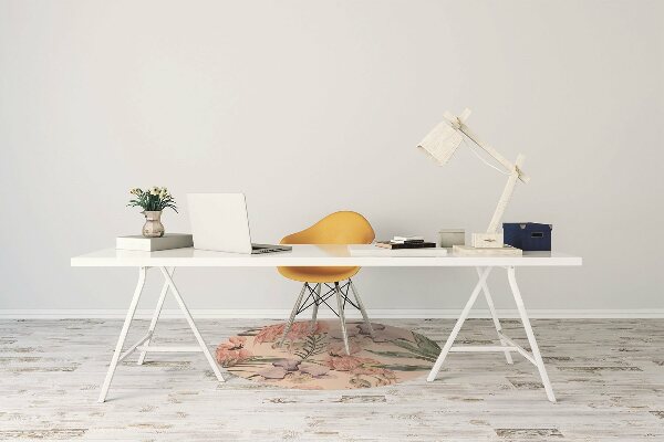 Office chair mat Flamingos