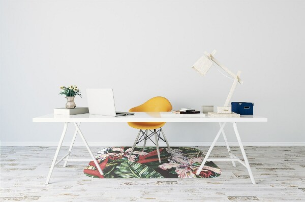 Office chair floor protector Parrot in the tropics