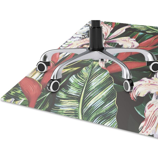 Office chair floor protector Parrot in the tropics
