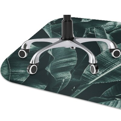 Office chair mat exotic leaves