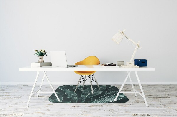 Office chair mat exotic leaves