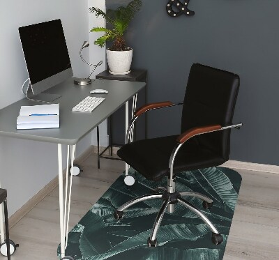 Office chair mat exotic leaves