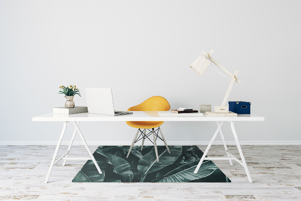 Office chair mat exotic leaves