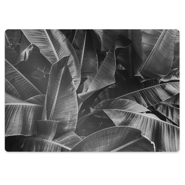 Desk chair mat large leaves