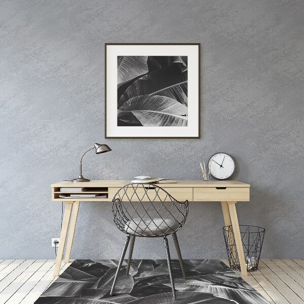 Desk chair mat large leaves