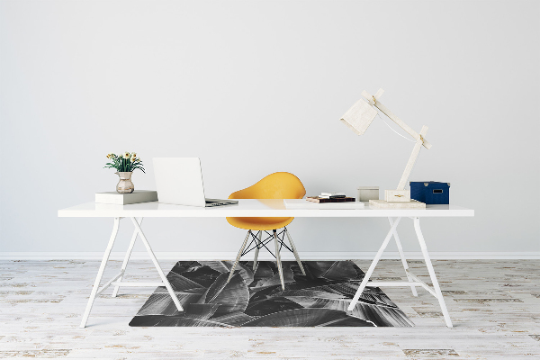 Desk chair mat large leaves
