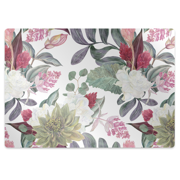 Office chair mat Colorful flowers