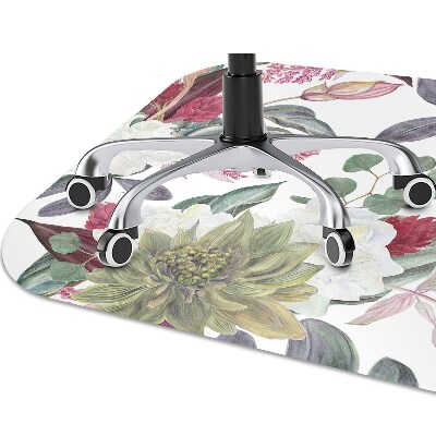 Office chair mat Colorful flowers