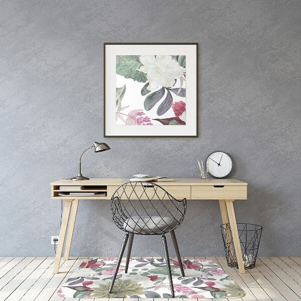 Office chair mat Colorful flowers