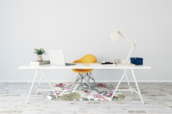 Office chair mat Colorful flowers