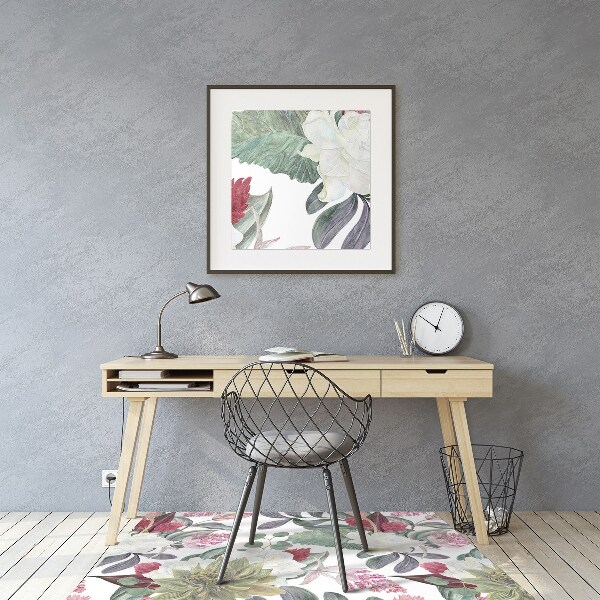 Office chair mat Colorful flowers