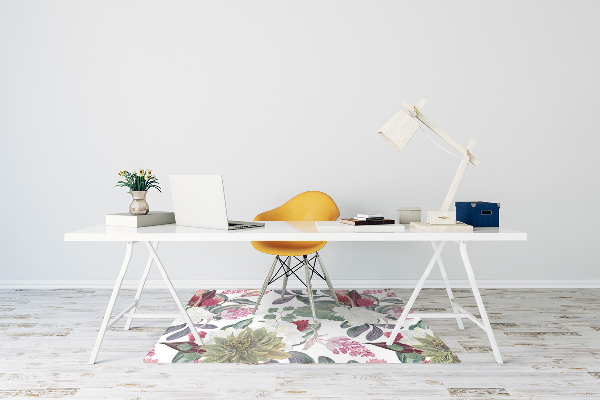 Office chair mat Colorful flowers