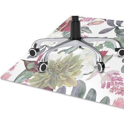 Office chair mat Colorful flowers