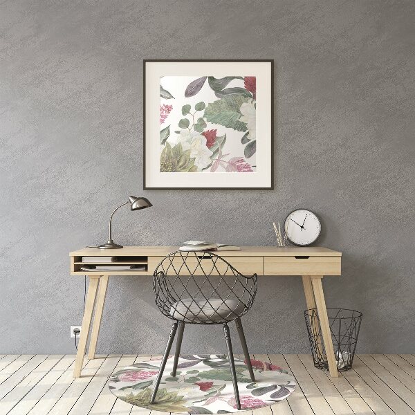 Office chair mat Colorful flowers