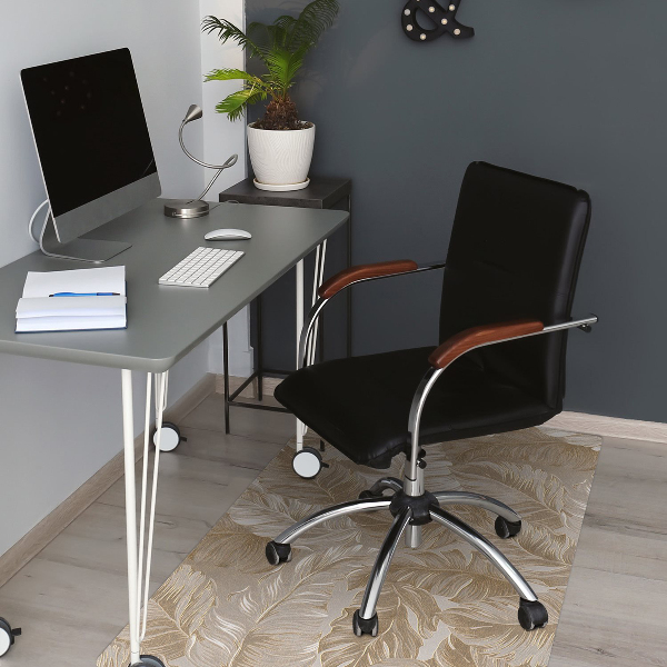 Computer chair mat golden leaves