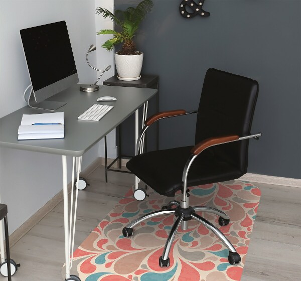 Office chair floor protector colorful teardrops