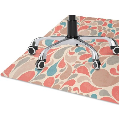 Office chair floor protector colorful teardrops