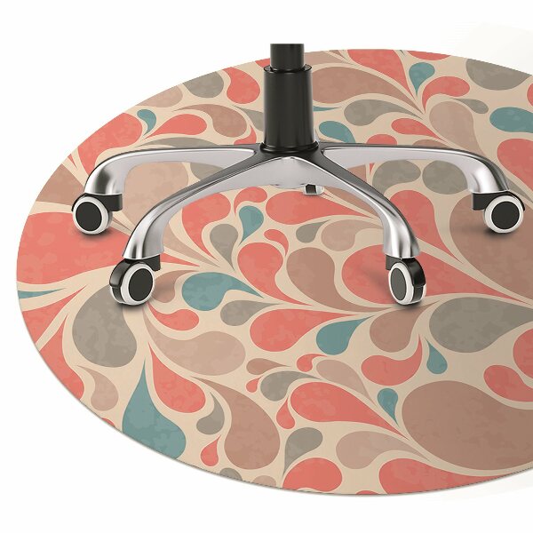 Office chair floor protector colorful teardrops