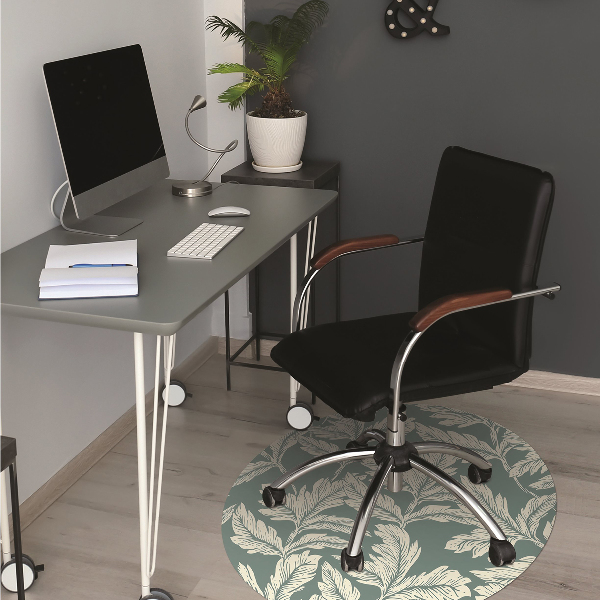 Office chair floor protector elegant leaf