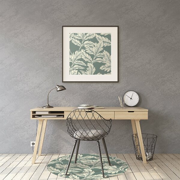 Office chair floor protector elegant leaf