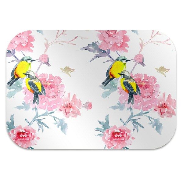 Office chair floor protector Birds and flowers
