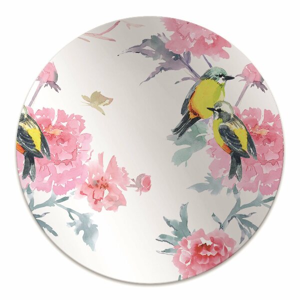 Office chair floor protector Birds and flowers