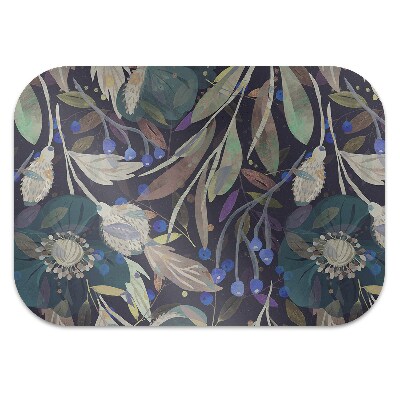 Office chair mat botanical pattern