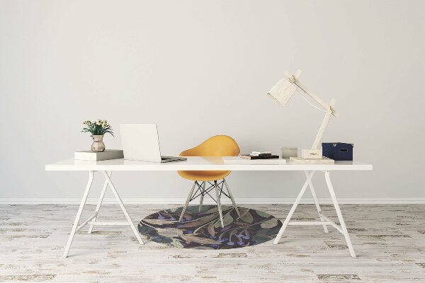 Office chair mat botanical pattern