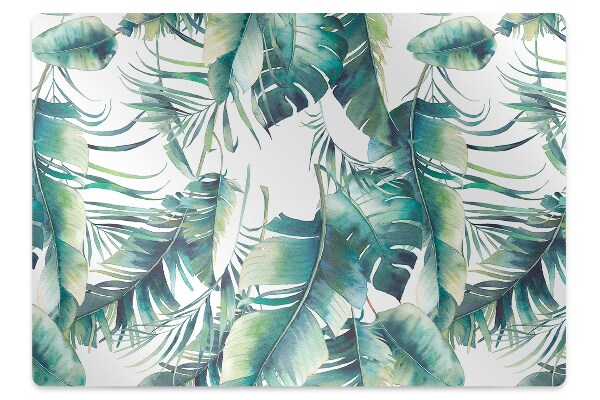 Office chair floor protector palm leaves