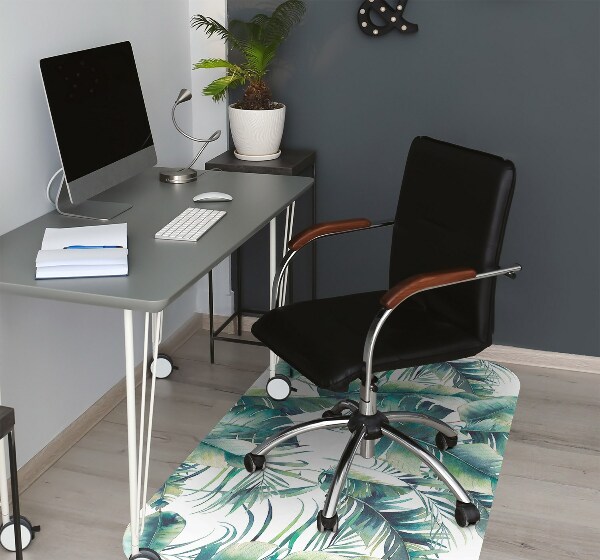 Office chair floor protector palm leaves
