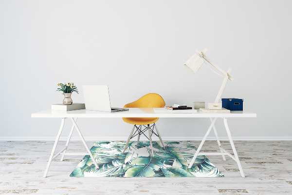 Office chair floor protector palm leaves