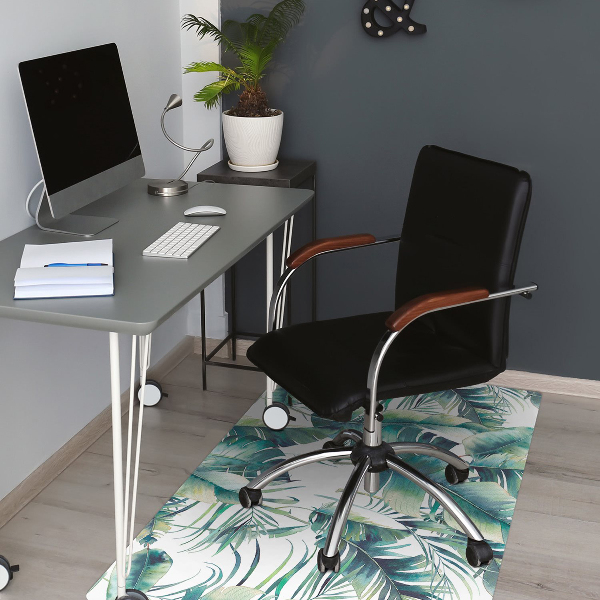 Office chair floor protector palm leaves