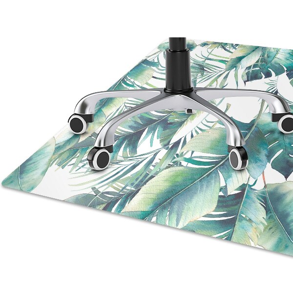 Office chair floor protector palm leaves